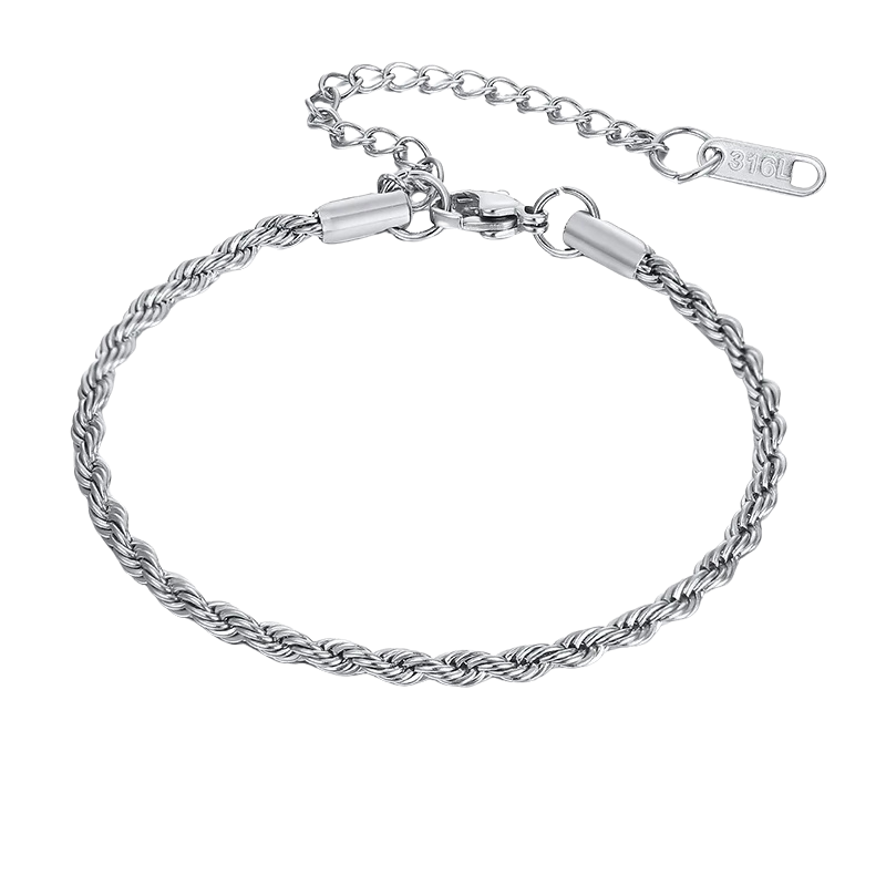 Rope Chain Bracelet Silver