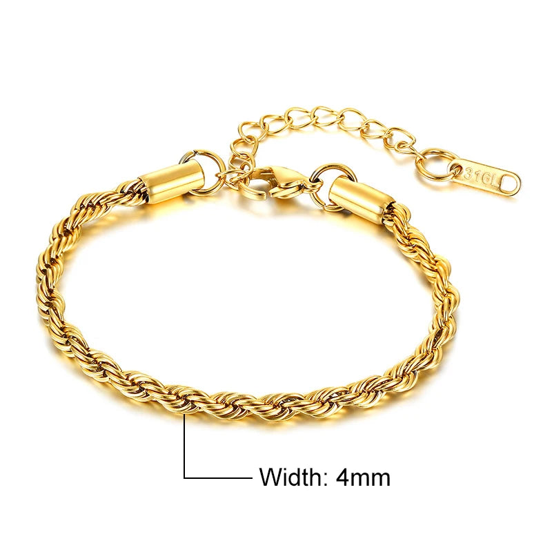 Rope Chain Bracelet Gold