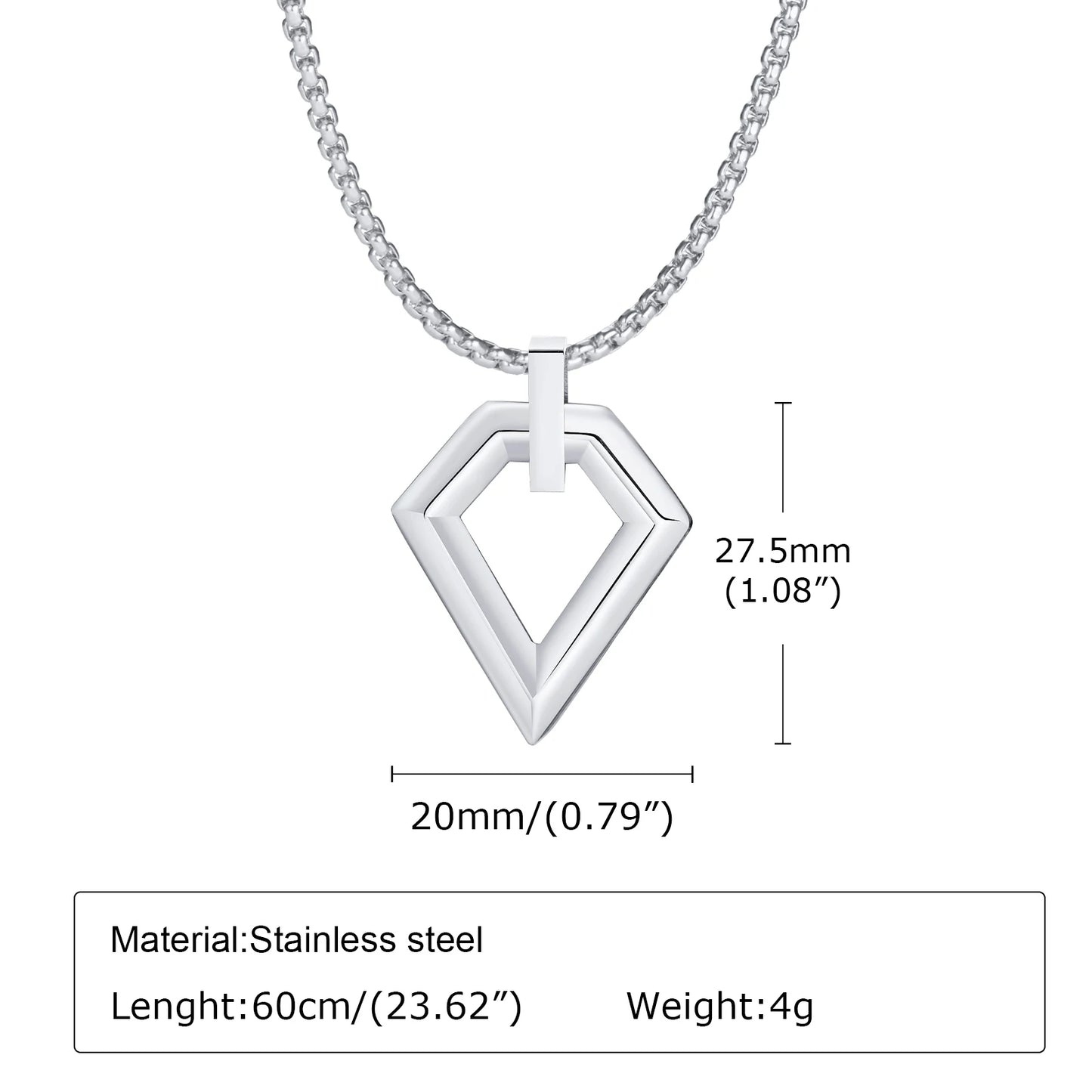 Hollow Diamond Pendant