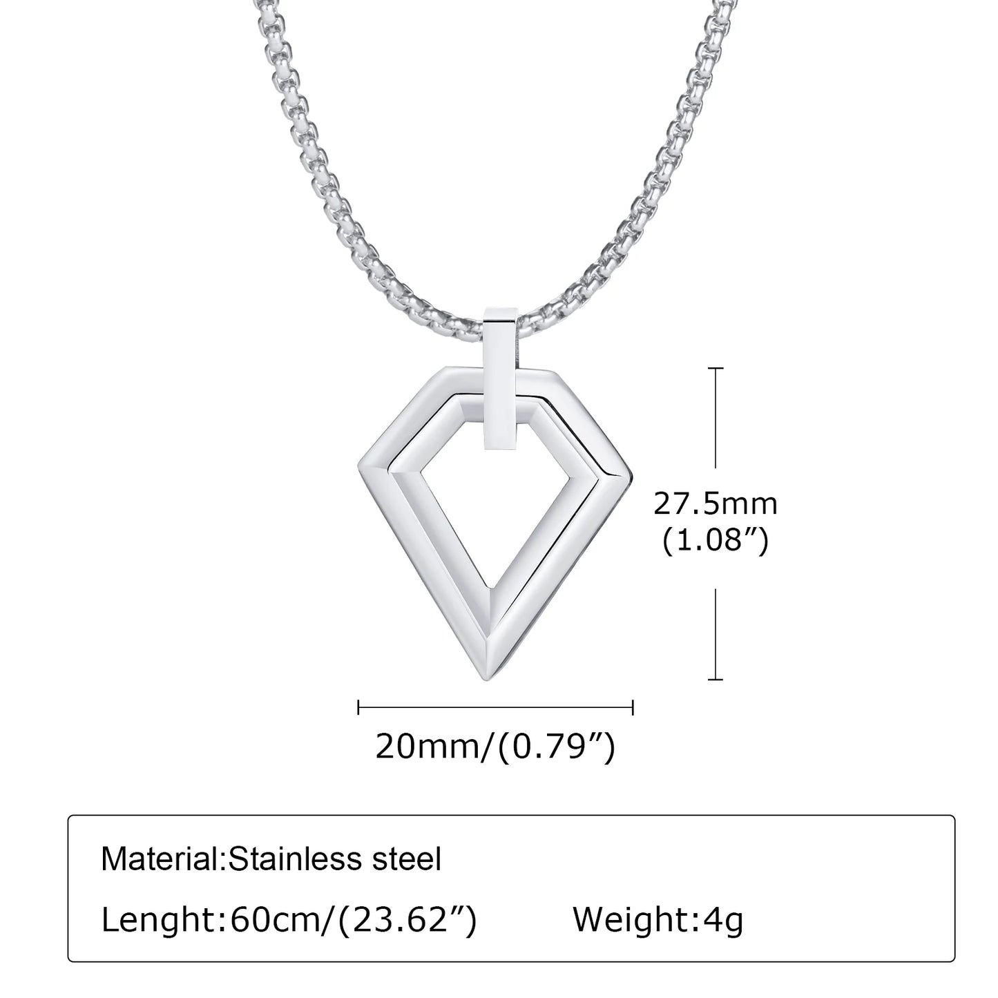 Hollow Diamond Pendant