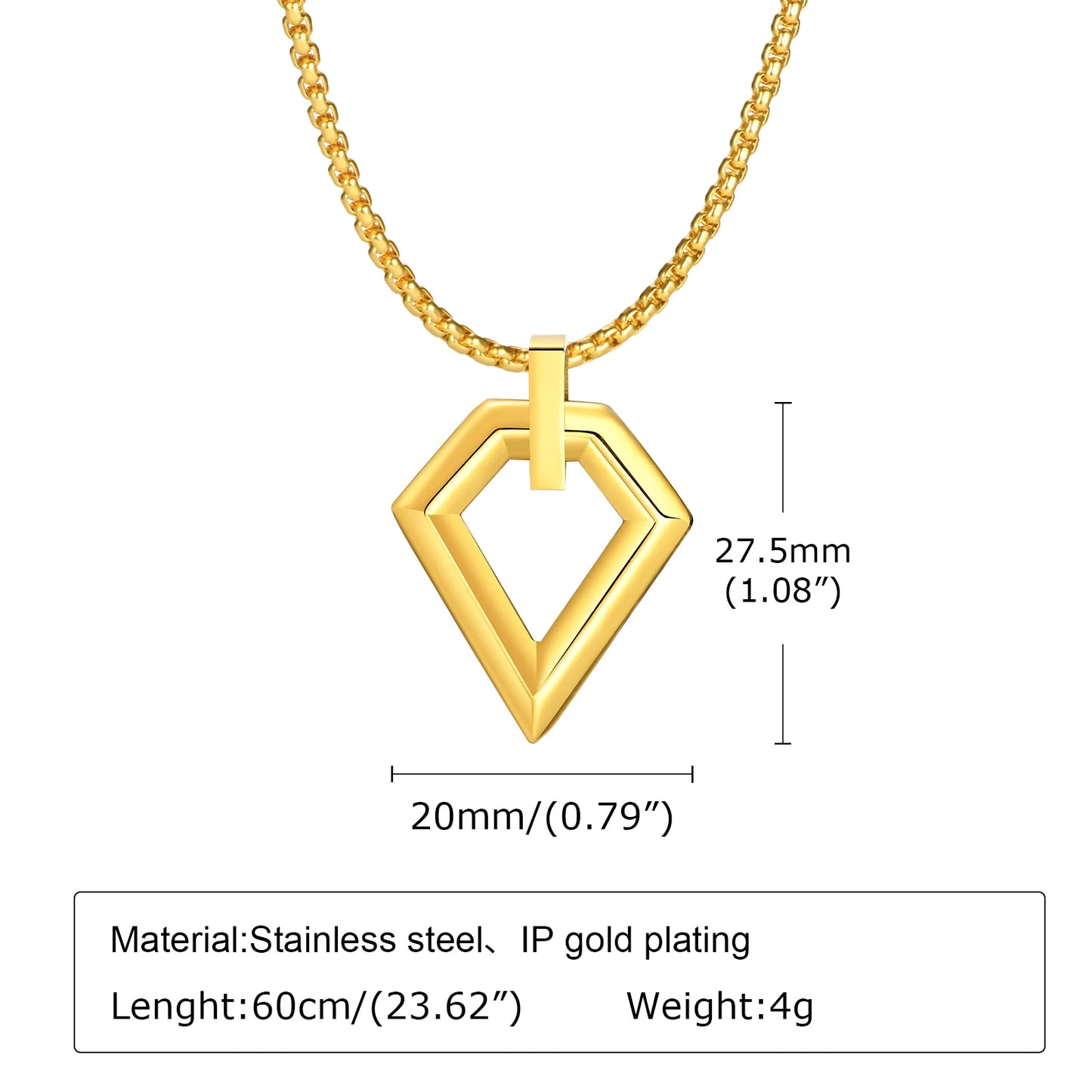 Hollow Diamond Pendant