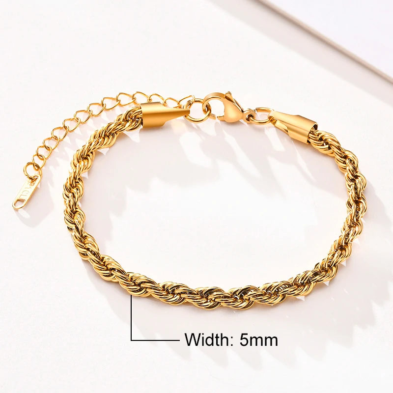 Rope Chain Bracelet Gold