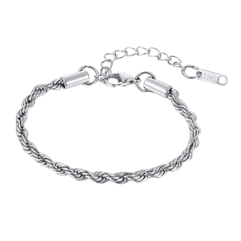 Rope Chain Bracelet Silver