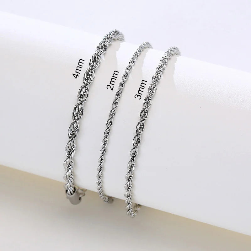 Rope Chain Bracelet Silver