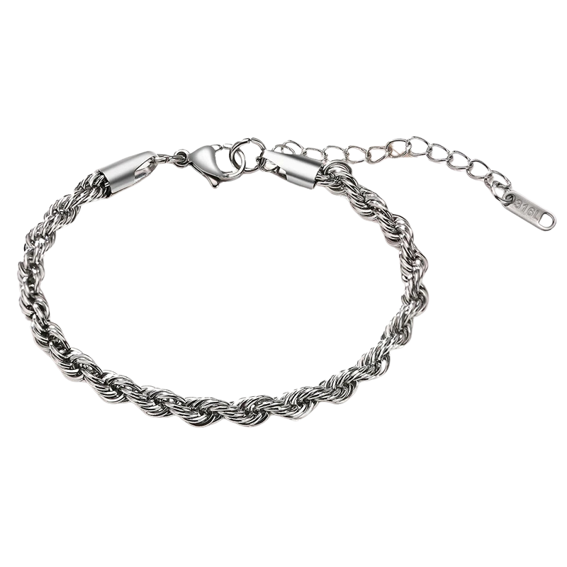 Rope Chain Bracelet Silver