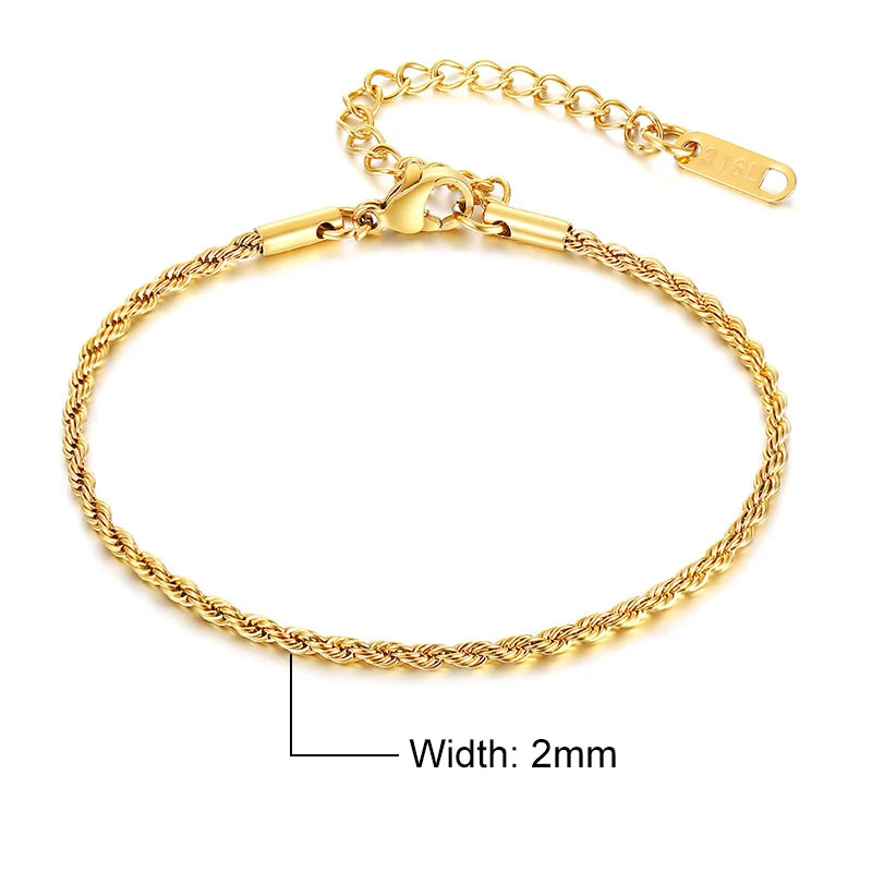 Rope Chain Bracelet Gold