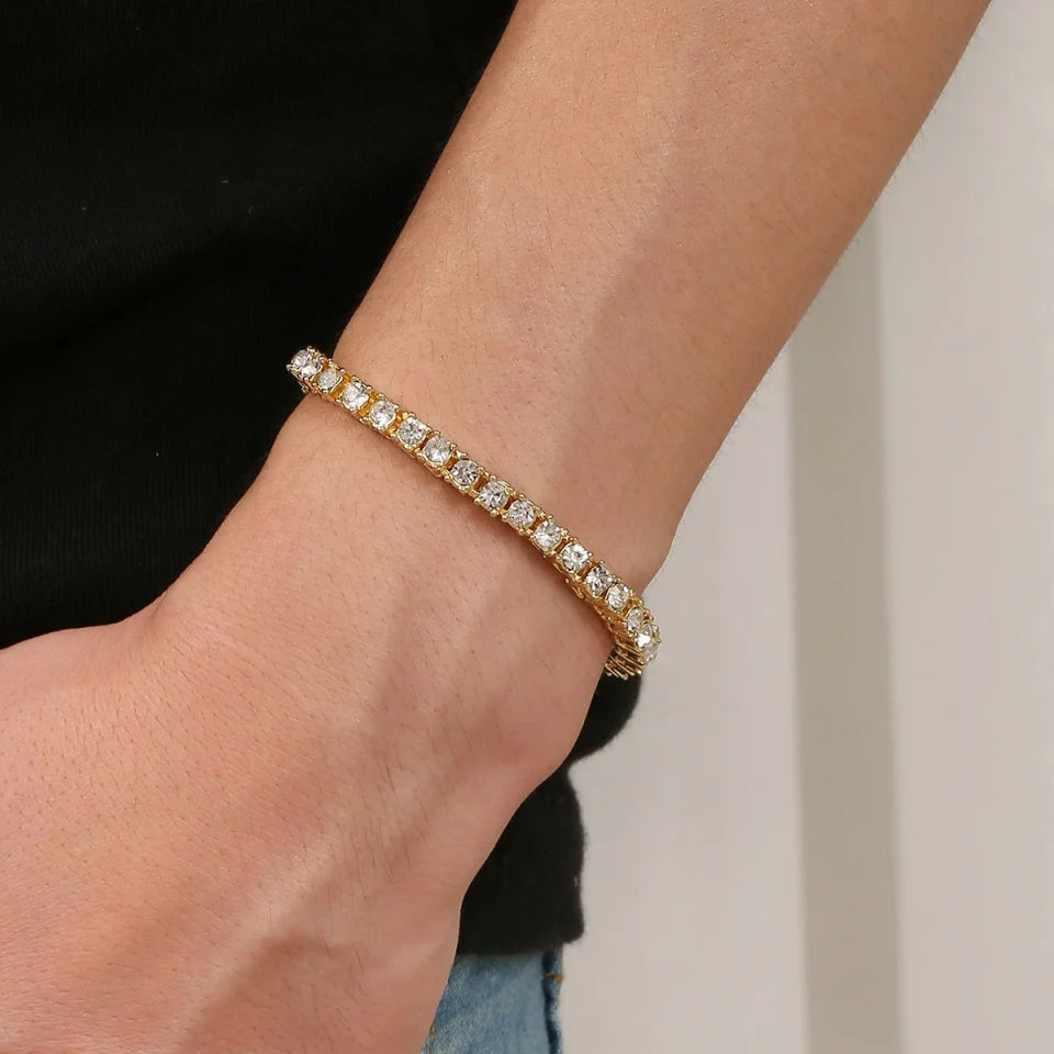 Gold Tennis Bracelet 3mm