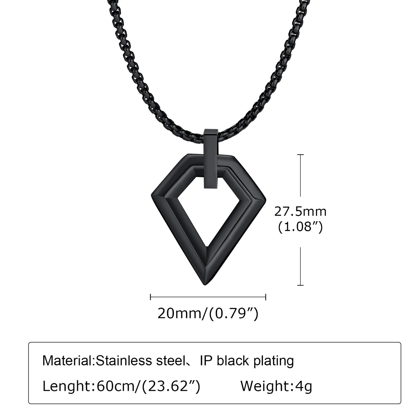 Hollow Diamond Pendant