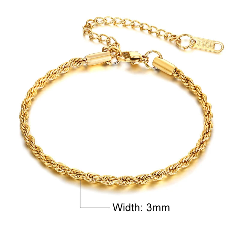 Rope Chain Bracelet Gold