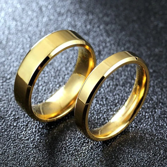 Beveled Gold Band 4mm