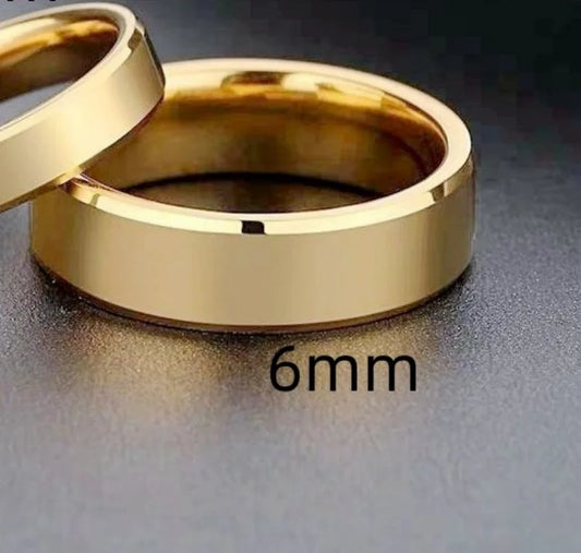 Beveled Gold band 6mm