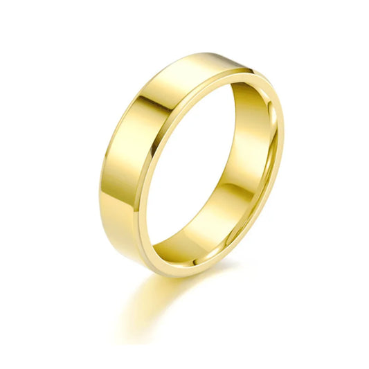 Beveled Gold Band 4mm