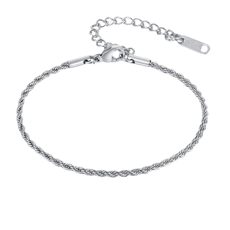 Rope Chain Bracelet Silver